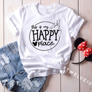 Happy place, Magical place graphic tee, Mouse Magical graphic tee, family matching shirts, Disney inspired tee