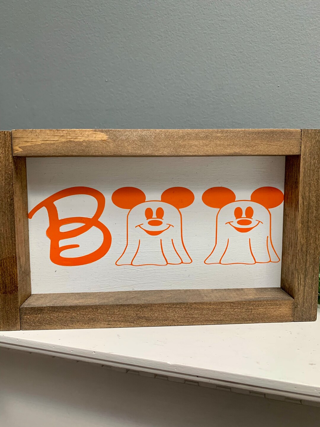 Mickey Boo Halloween Sign Mickey Ghost Disney Halloween Sign Etsy
