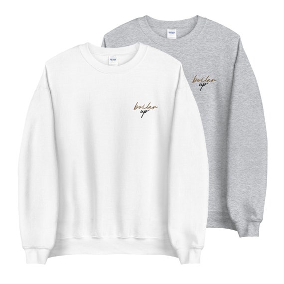 Boiler up Embroidered Sweatshirt Purdue University Crewneck Purdue