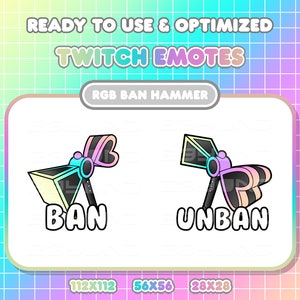 Pastel RGB Hammer Twitch Discord Emotes