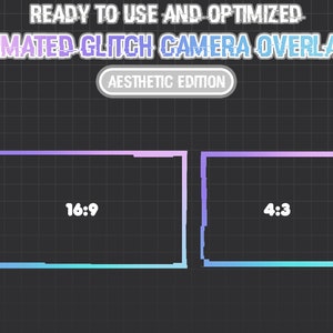 Twitch Stream Animated Glitch Camera Overlay Aesthetic