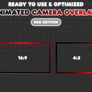 Twitch Stream Animated Camera Overlay Red Black