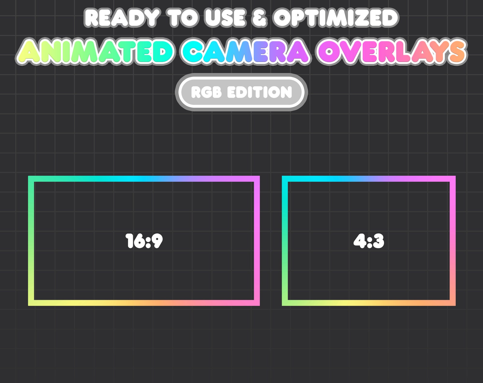 Twitch Stream Animated Camera Overlay RGB Etsy
