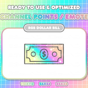 Pastel RGB Dollar Bill Twitch Channel Points