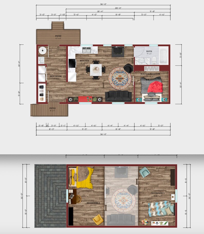 small-house-plans-16x36-small-house-floor-plan-3-bedroom-1-etsy