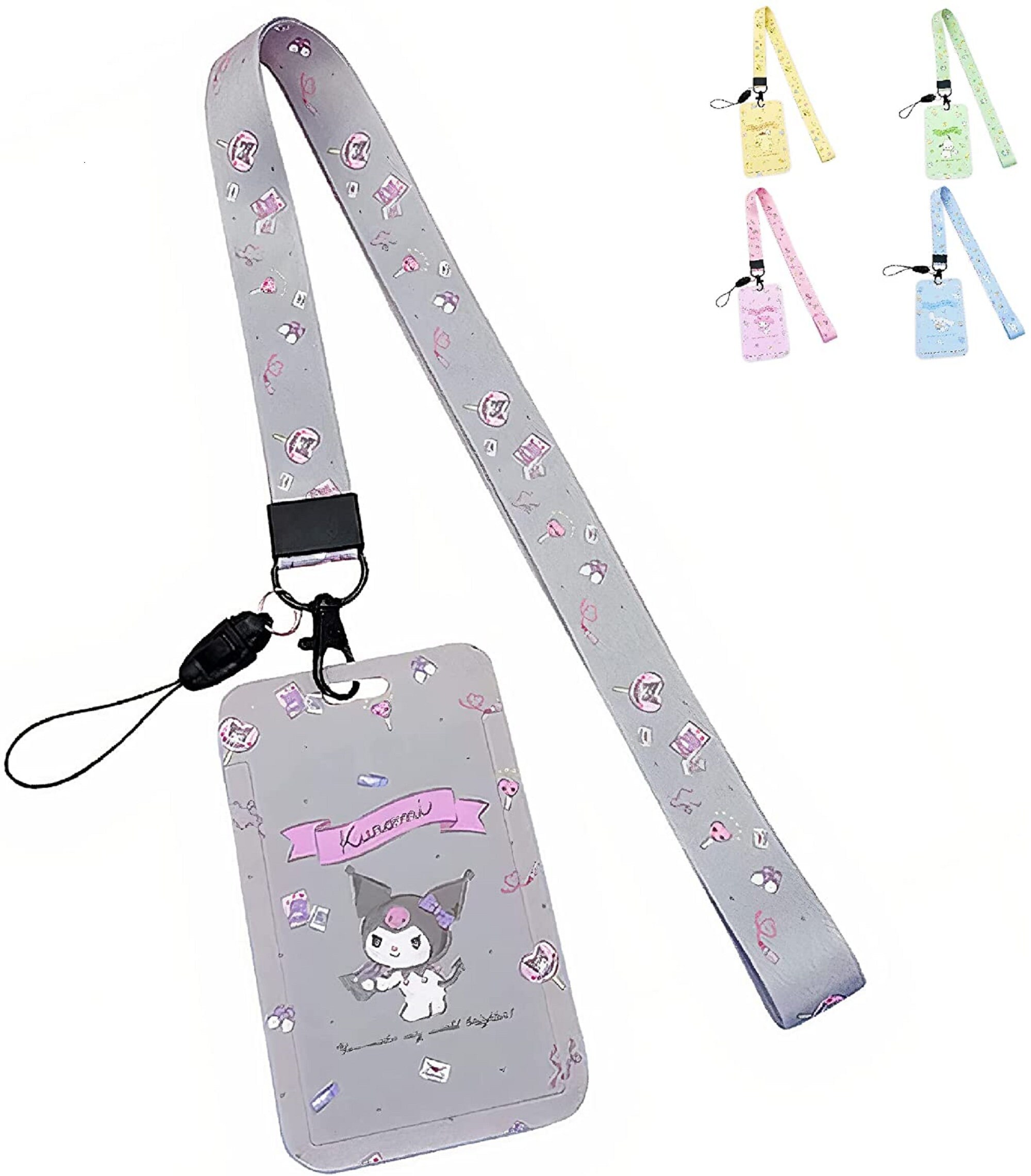Kawaii Lanyards With ID Card Holder Cute Badge Card Keychain Etsy
