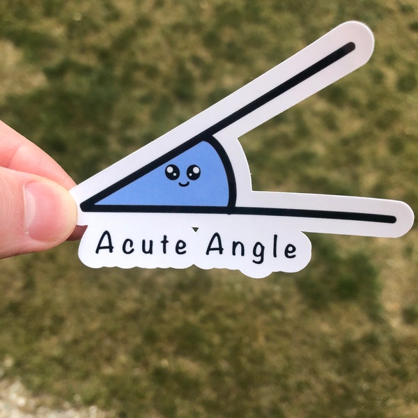 2 x 3  Waterproof Sticker of an Acute Angle