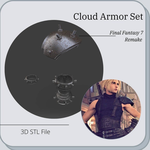 Cloud Final Fantasy 7 Remake Armor Set *3D STL DIGITAL FIle ONLY*