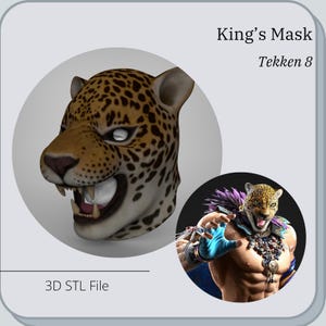 King&#39;s Mask from Tekken 8 *3D STL DIGITAL FIle ONLY*