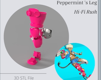 Hi-Fi Rush Peppermint&#39;s Leg Prop for Cosplay *3D STL DIGITAL FIle ONLY*