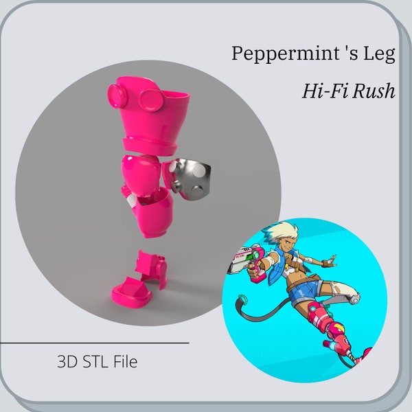 Hi-Fi Rush Peppermint's Leg Prop for Cosplay *3D STL DIGITAL FIle ONLY*