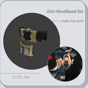 Zato headband and buckle accessory prop for cosplay from Guilty Gear Strive *3D STL DIGITAL FIle ONLY*