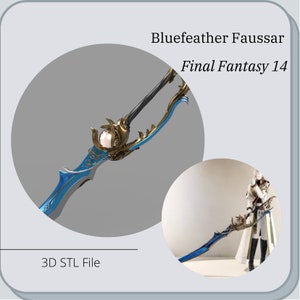 Bluefeather Faussar Greatsword prop from Final Fantasy 14 *3D STL DIGITAL FIle ONLY*