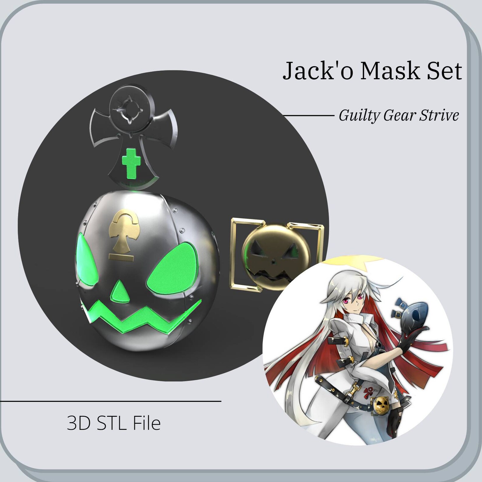 Jacko' Mask and Set Props Cosplay From Guilty Gear Strive 3D STL