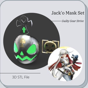 Jack-O&#39; Mask and Set props cosplay from Guilty Gear Strive *3D STL DIGITAL FIle ONLY*