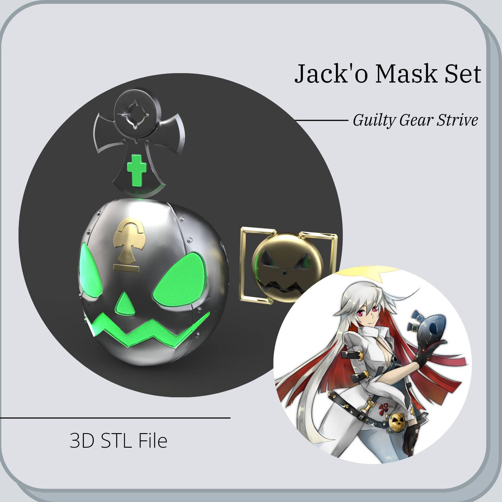 Jacko' Mask and Set Props Cosplay From Guilty Gear Strive 3D STL DIGITAL File ONLY Etsy
