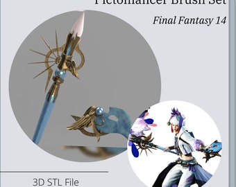 Pictomancer Brush Set prop from Final Fantasy 14 *3D STL DIGITAL FIle ONLY*