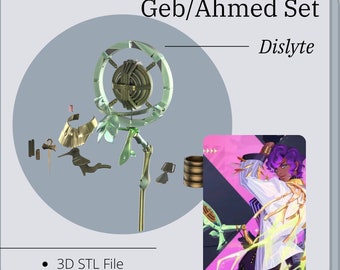 Ahmed Geb from Dislyte Mic or accessories set *3D STL DIGITAL FIle ONLY*