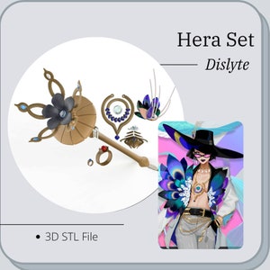 Hera Clara de Dislyte staff and accessories set *3D STL DIGITAL FIle ONLY*