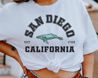 Whale Shirt San Diego California Sperm Whale Environment Shirt Indie Clothes Whale Shark Marine Shirt Preppy Astheitc Climate Change Shirt