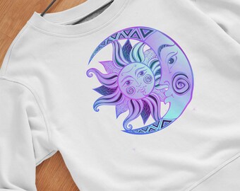 Sun &Moon Crewneck Sweatshirt | Sweat-shirt céleste | Tarot | Astrologie | Nature