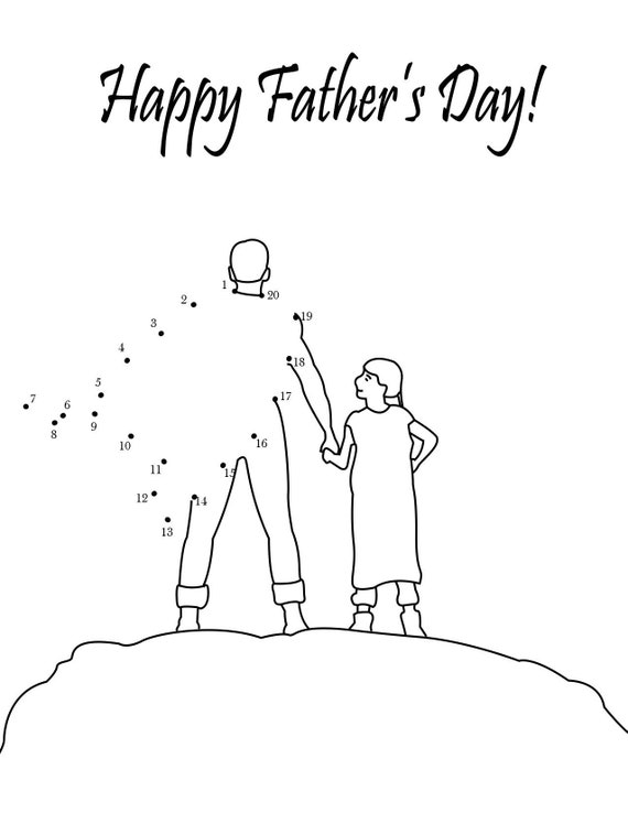 Father's Day Dot to Dot Coloring Pages 2 | Etsy