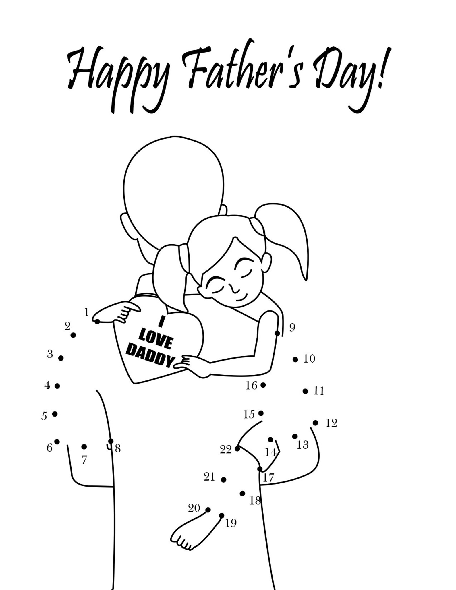 Father's Day Dot to Dot Coloring Pages 2 | Etsy