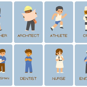 Professions Flashcards Jobs and Occupations Flashcards - Etsy Australia