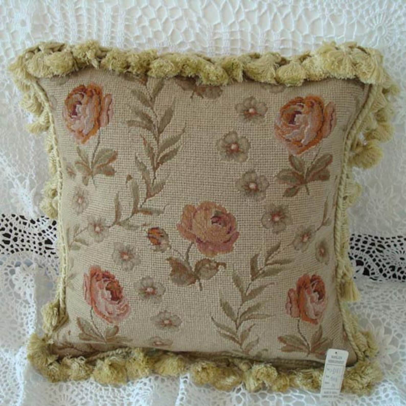 New Handmade Wool Needlepoint/Cross Stitch Cushion Etsy