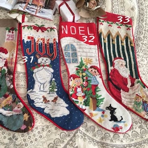New Handmade Wool Needlepoint/Cross Stitch Christmas Stocking CS22-31/33(10052/81618)
