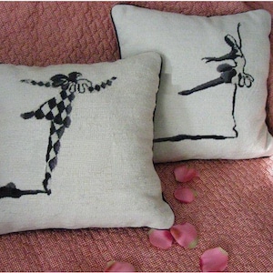New Handmade Wool Needlepoint Cushion Cover Sham 2pc Set NP68