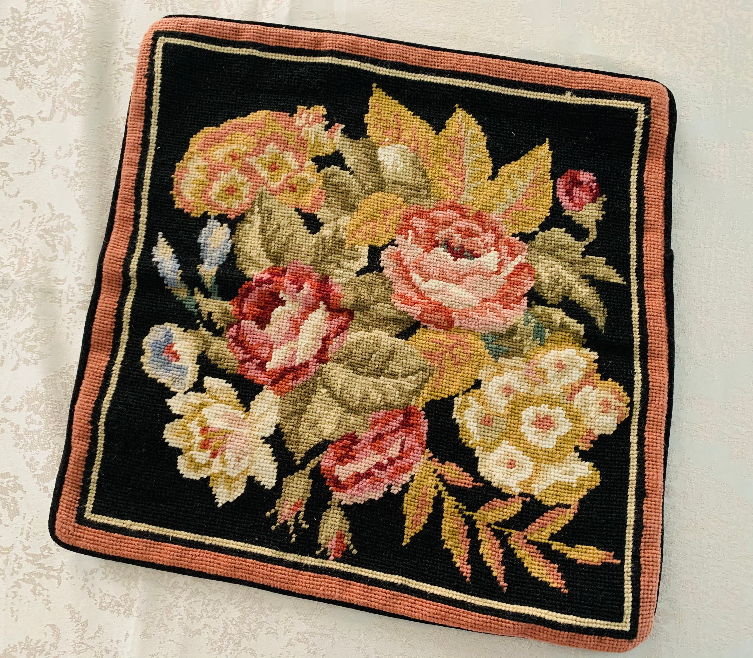 New Handmade Wool Needlepoint/Cross Stitch Cushion Etsy