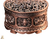 Incense burner with metal incense holder, 8 patterns symbolizing health and longevity, aromatherapy decoration, 30 rolls of incense