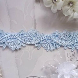 Blue  wedding garter ..Lace Bridal garter ..Slimline .Minimalistic garter