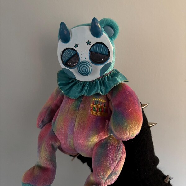 Blue Clown ClayFaced Bear - CryptidsInYourCloset