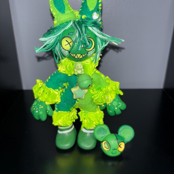 Sour Apple Slime PocketJester With Zombie Rat Pet CryptidsInYourCloset