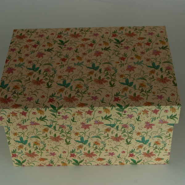 Boxes with slip lids in many sizes storage box with lid flower tendrils