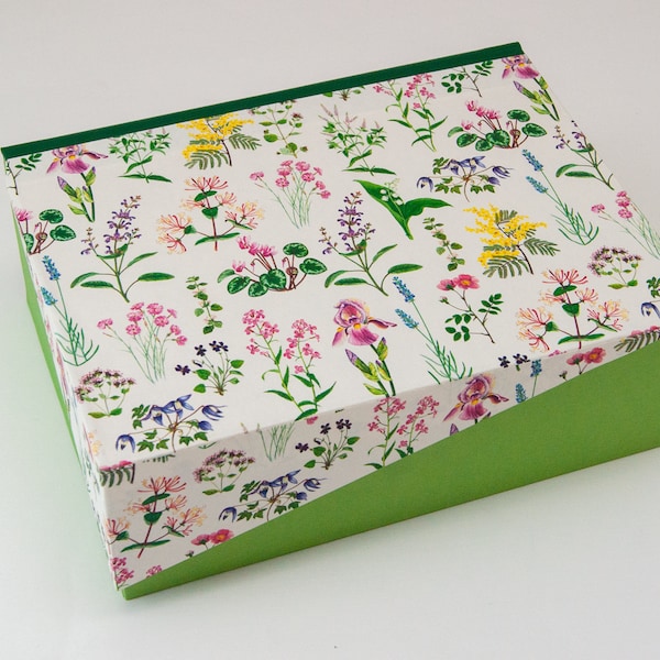 Boîte de rangement personnalisée avec couvercle à charnière dans de nombreuses tailles, emballage cadeau, boîte flashcard PLANT