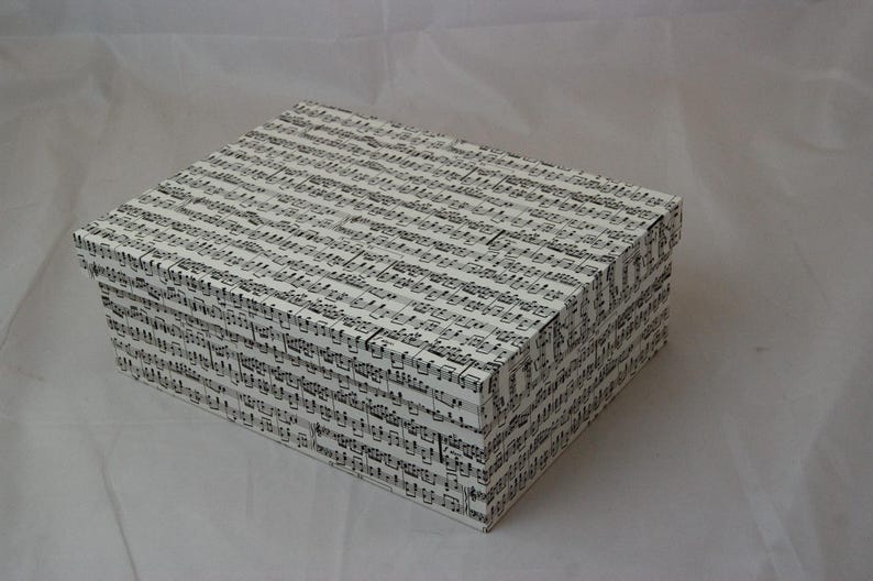 Music Note Writing Box Storage Box With Lid in Many Sizes, Musical Notes, Black - Etsy
