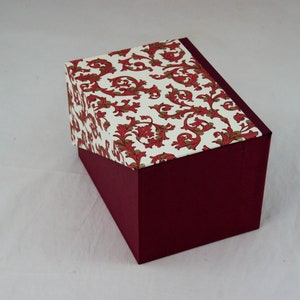 personalisierbare Aufbewahrungsbox mit Klappdeckel in vielen Größen, Geschenkverpackung, Lernkarteikasten FLO WEINROT 画像 4
