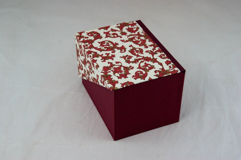 personalisierbare Aufbewahrungsbox mit Klappdeckel in vielen Größen, Geschenkverpackung, Lernkarteikasten FLO WEINROT 画像 4
