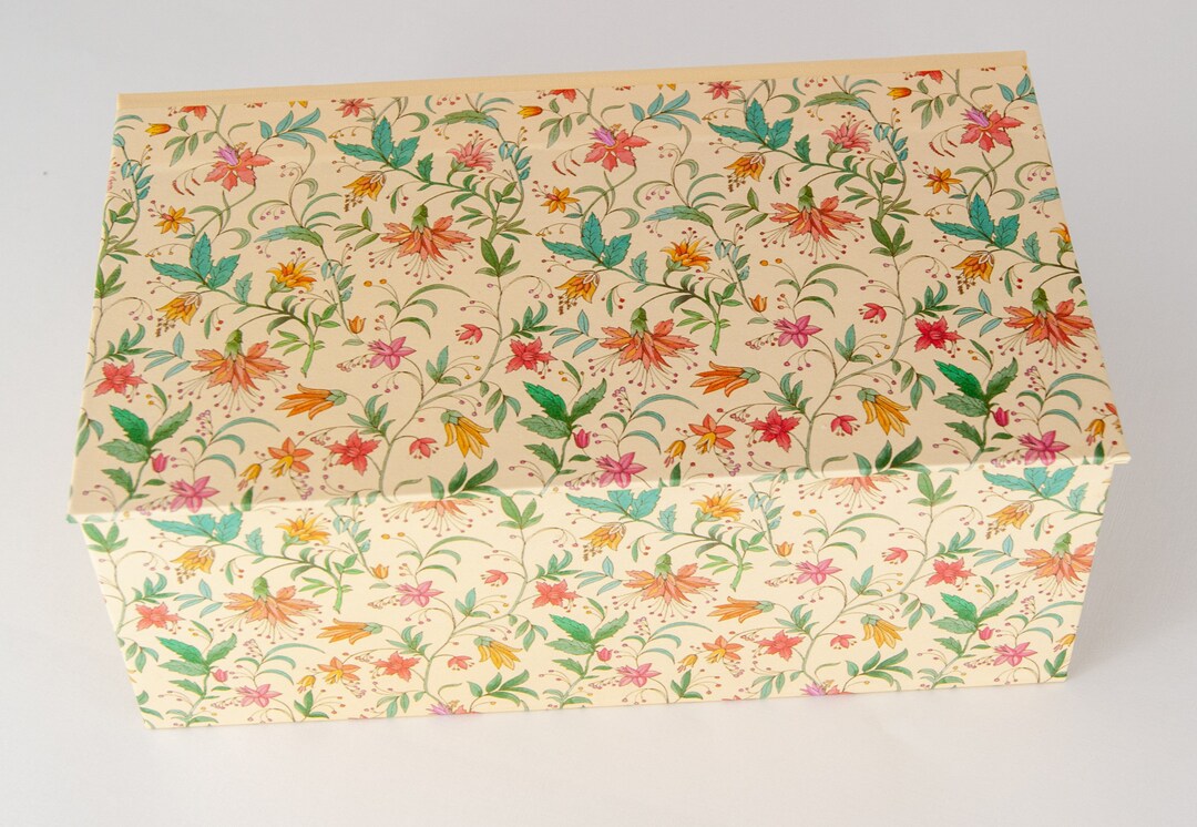 Personalized Storage Box With Hinged Lid in Many Sizes Flower Etsy