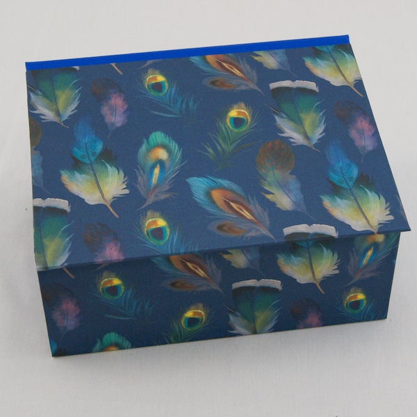 Desk - box with hinged lid in many sizes and interior colors PEACOCK