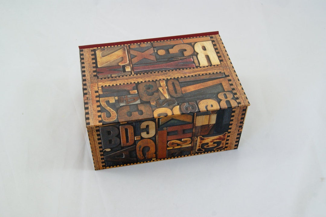 Personalized Storage Box With Hinged Lid in Many Sizes LETTERS Etsy