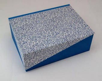 Boîte de rangement décorative avec couvercle, en différentes tailles, personnalisable FIONA BLUE