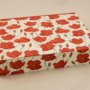caja con tapa abatible; personalizable; AMAPOLA