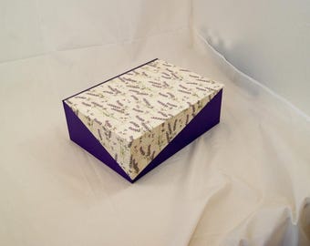 Boîte de rangement décorative avec couvercle, en différentes tailles, personnalisable LAVANDE
