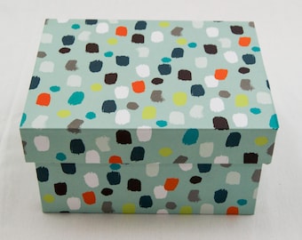 Boxes with slip lids in many sizes Storage box with lid SPOTS TURQUOISE