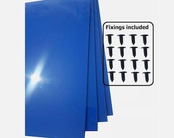 Garde-boue bleu rallye automobile 50 cm x 30 cm 3 mm MSA x 4 - Avec raccords