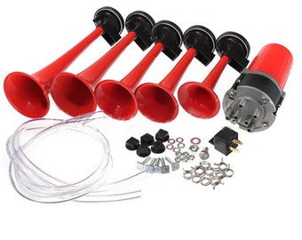 Klaxon musical La Cucaracha, 5 trompettes pour voiture, camion, bateau